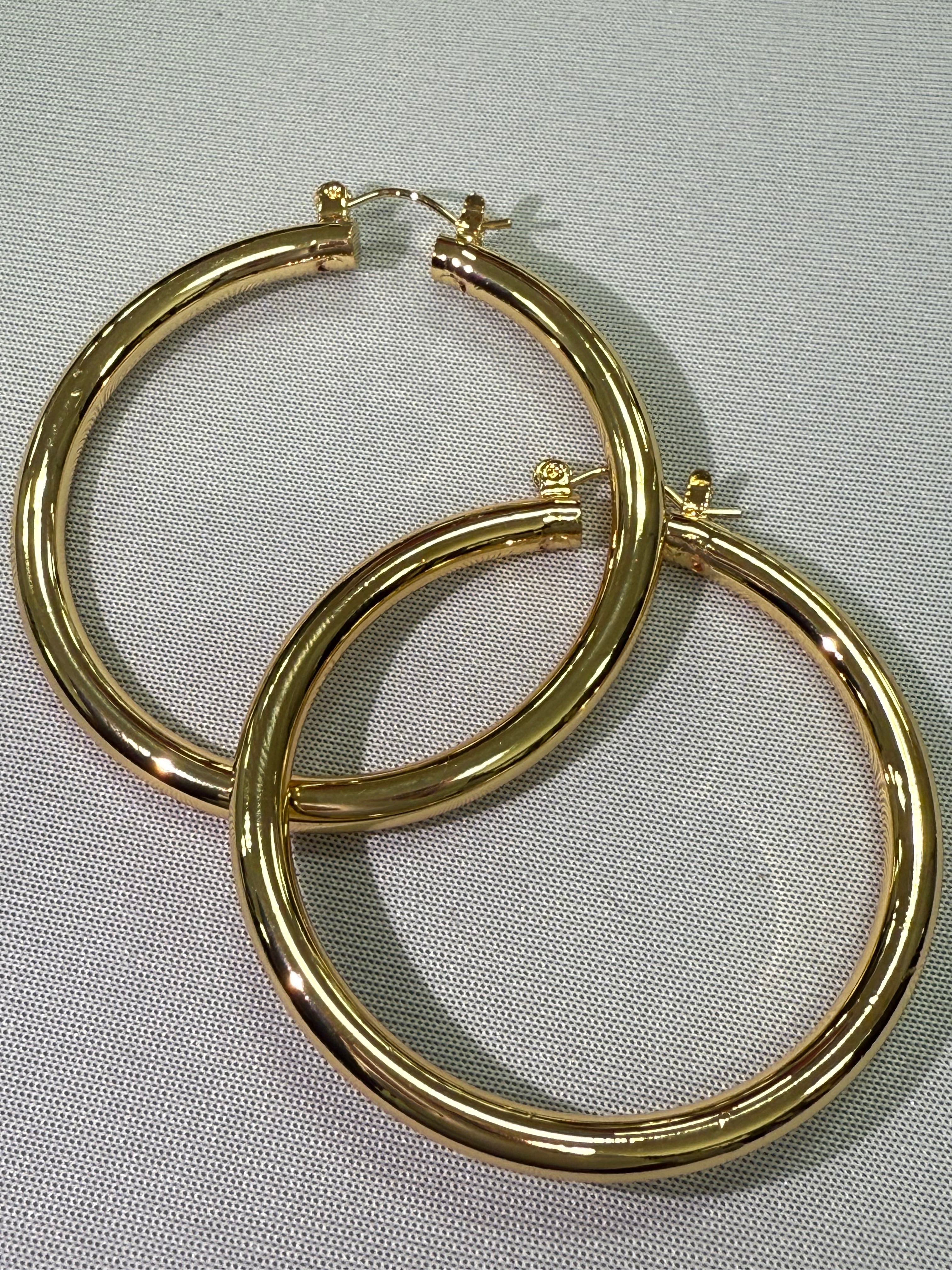 Handcuff Me Shiny Gold 2" Aluminum Water-Resistant Hoop Earrings