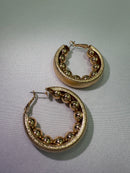 Gold Rush Hoop with Beaded Accents Earrings