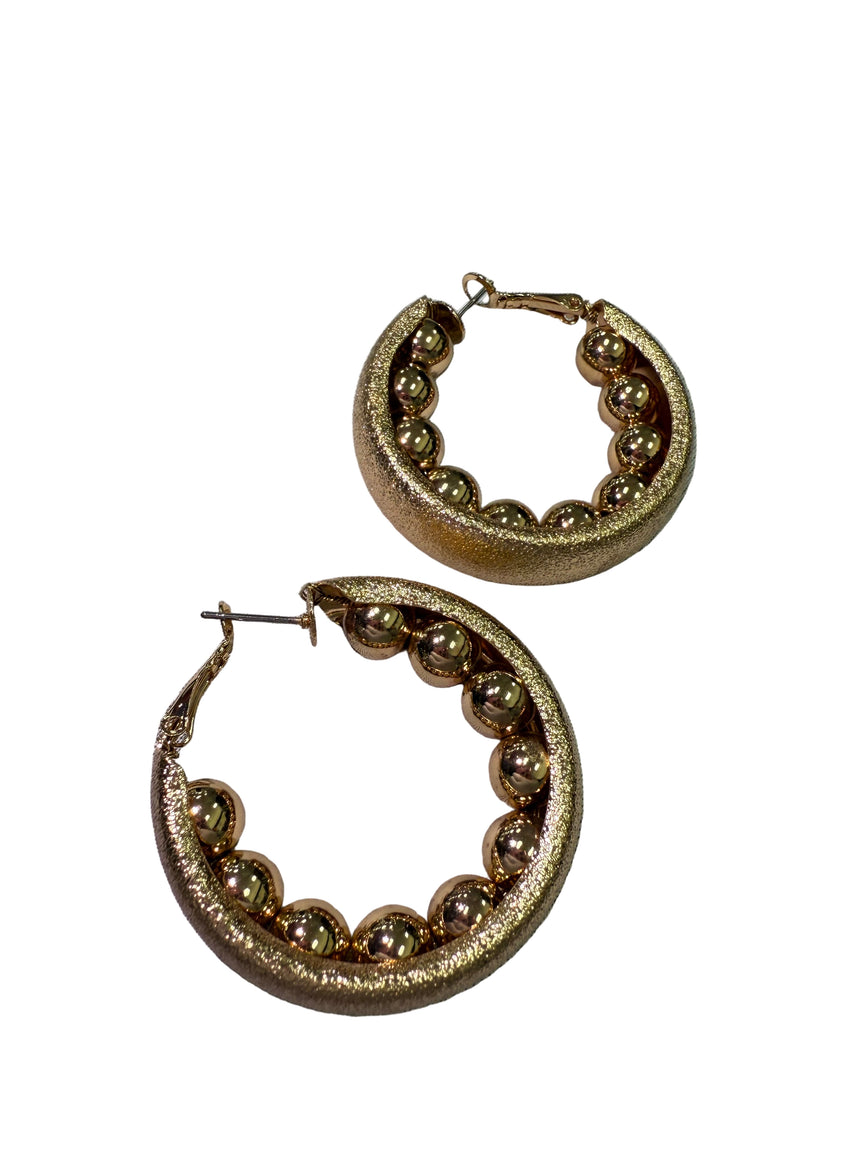 Gold Rush Hoop Beaded Accents Earrings