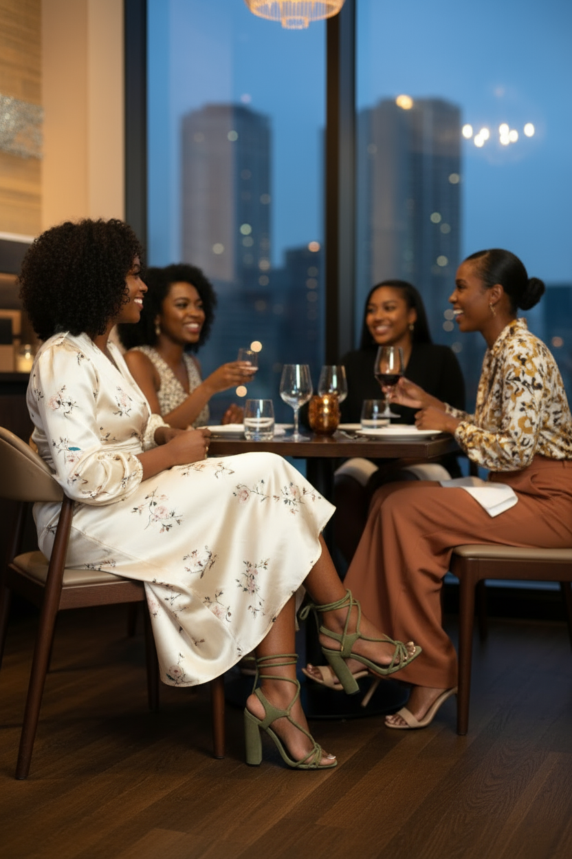 Ivy Olive Open-Toe Chunky Heels