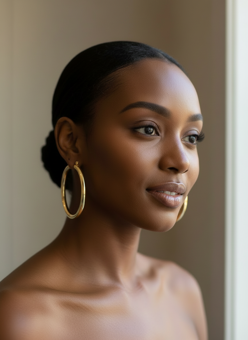 Handcuff Me Shiny Gold 2" Aluminum Water-Resistant Hoop Earrings