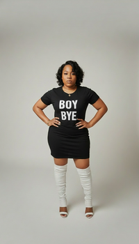 Boy Bye Black T-Shirt Dress