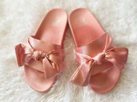 Farrah - Pink Slides with bow