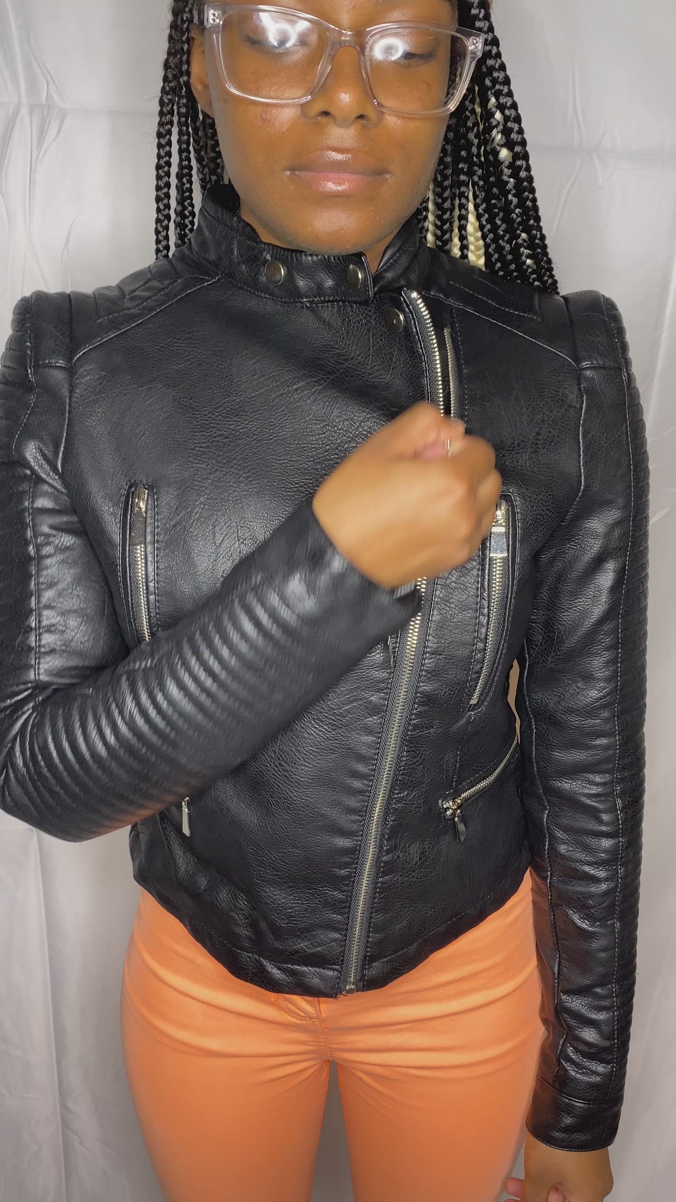 Video of Fearless Roxy - Faux Leather Jacket