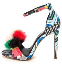 Missy Multi Open Toe Heels with Pom Pom