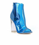 Penelope - Blue Denim Transparent Open Toe Heel