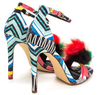 Missy Multi Open Toe Heels with Pom Pom